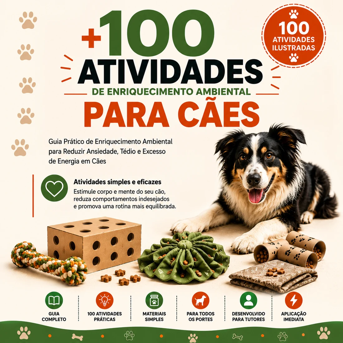 Guia +100 atividades de enriquecimento ambiental para cães