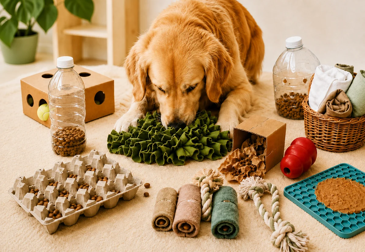 Seleção de atividades de enriquecimento ambiental para cães